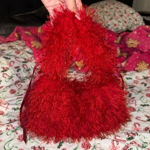 SHEIN Red Fluffy Shoulder Bag